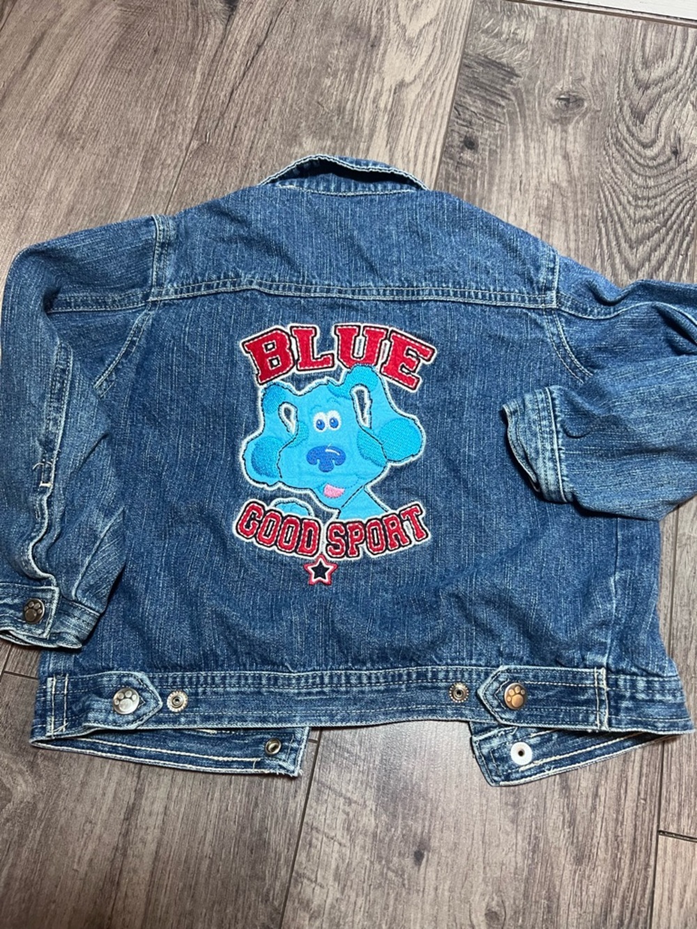 Vtg Nickelodeon Blue Denim Jacket with Blue Patch